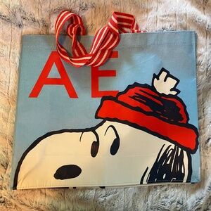 NWOT American Eagle Snoopy Peanuts Recycled Plastic Reusable Shopping Bag